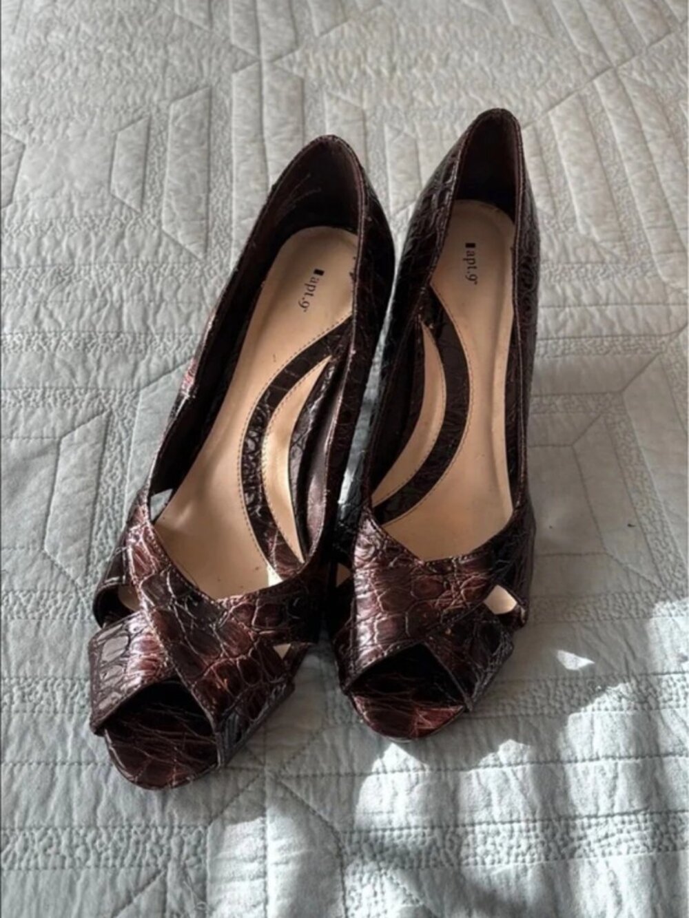 Apt 9 Kendal Brown Croc Heel